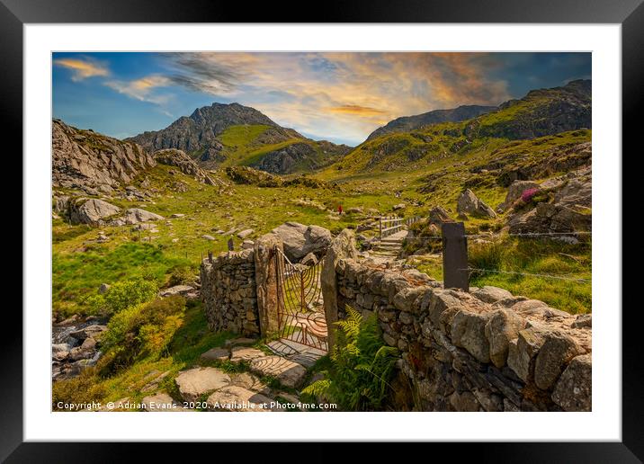 Gate to Snowdonia Wales Framed Mounted Print by Adrian Evans