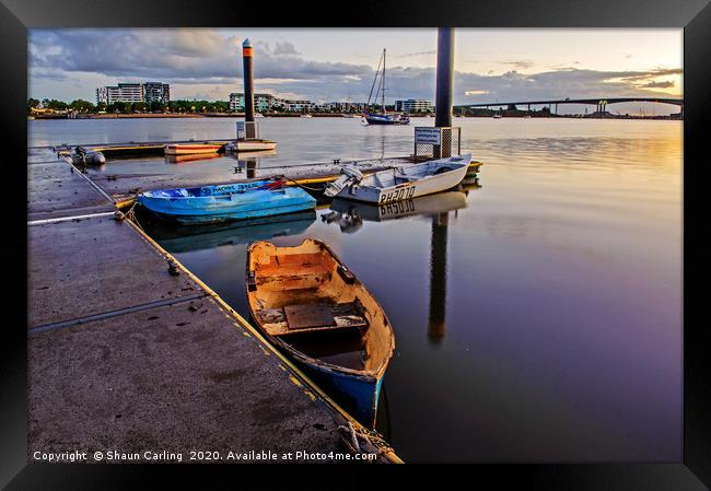 Brisbane River Boats Framed Print by Shaun Carling