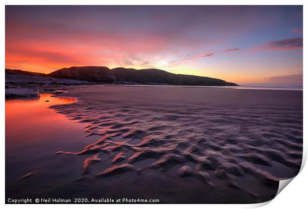 Dunraven Bay Sunrise Print by Neil Holman