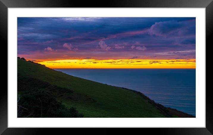 Aberaeron Sunset, Ceredigion, Wales, UK Framed Mounted Print by Mark Llewellyn