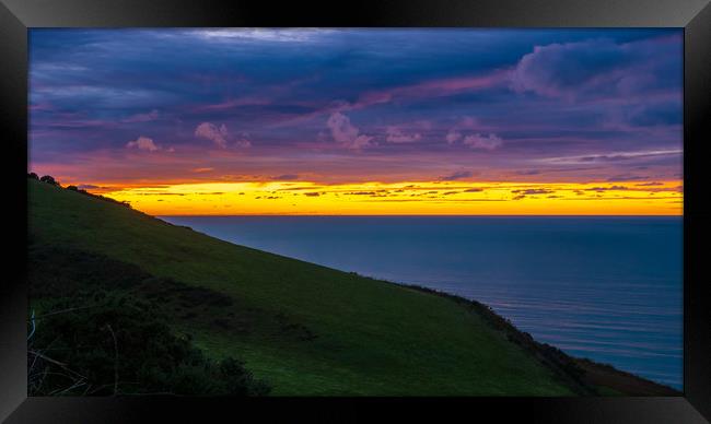 Aberaeron Sunset, Ceredigion, Wales, UK Framed Print by Mark Llewellyn