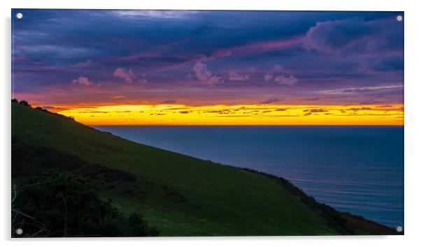 Aberaeron Sunset, Ceredigion, Wales, UK Acrylic by Mark Llewellyn