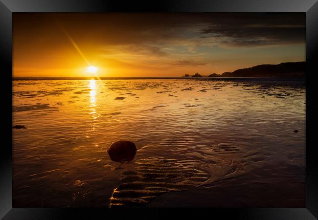Sunrise at Swansea Bay Framed Print by Leighton Collins