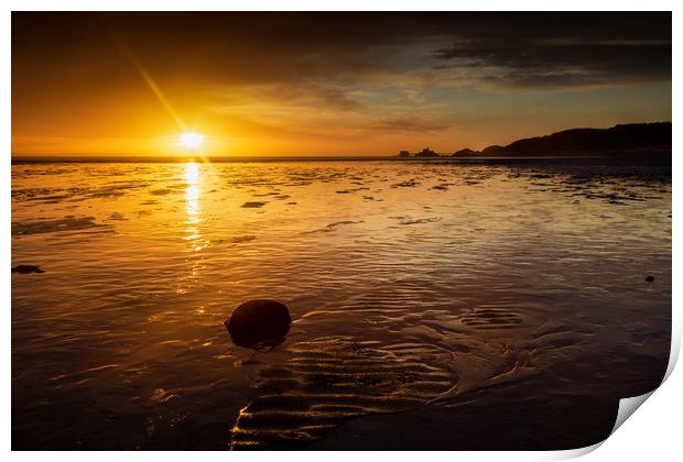 Sunrise at Swansea Bay Print by Leighton Collins