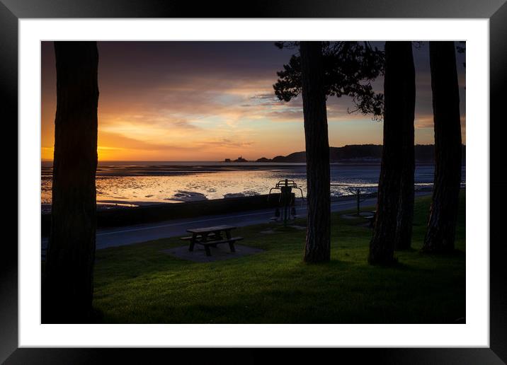 A Winter sunrise in Swansea Framed Mounted Print by Leighton Collins