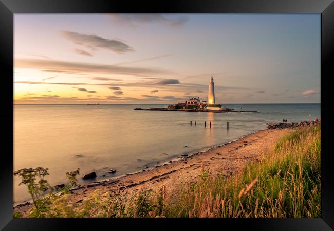 Beautiful landscape at St Mary's lighthouse Framed Print by Naylor's Photography