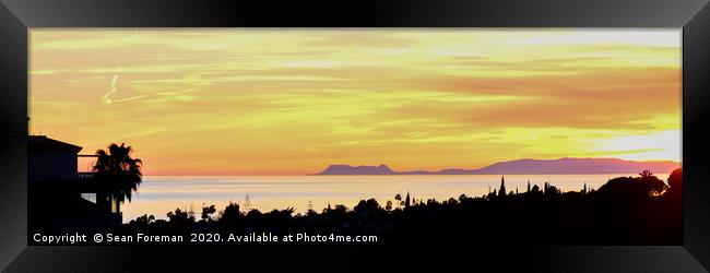 Gibraltar at Sunset Framed Print by Sean Foreman