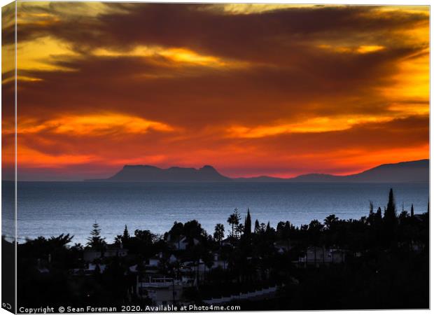 Gibraltar Sunset Canvas Print by Sean Foreman