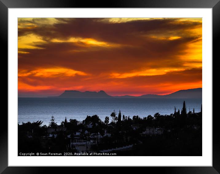 Gibraltar Sunset Framed Mounted Print by Sean Foreman