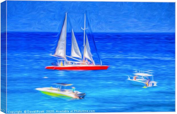 Barbados Summer Art Canvas Print by David Pyatt