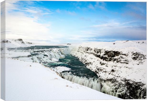 The Powerful and Serene Gullfoss Canvas Print by Stuart Jack