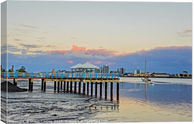Colmslie Fishing  Jetty, Queensland, Australia Canvas Print by Shaun Carling