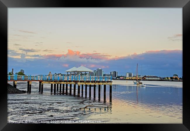 Colmslie Fishing  Jetty, Queensland, Australia Framed Print by Shaun Carling