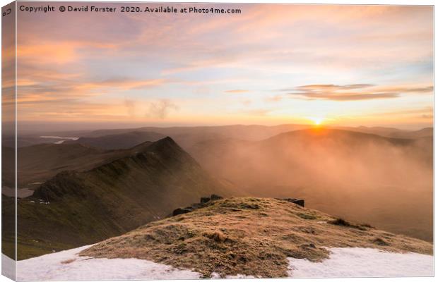Nethermost Pike Sunrise Lake District Canvas Print by David Forster