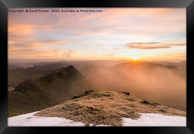 Nethermost Pike Sunrise Lake District Framed Print by David Forster