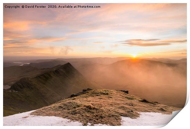 Nethermost Pike Sunrise Lake District Print by David Forster