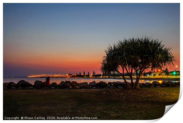 Sunset Over The Hornibrook Bridge Print by Shaun Carling