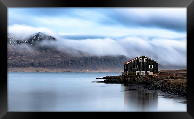 Fishing Shed - Iceland Framed Print by Barry Maytum
