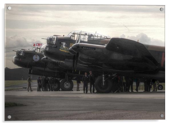 RAF Avro Lancaster Bomber's - Sisters  Acrylic by Jon Fixter