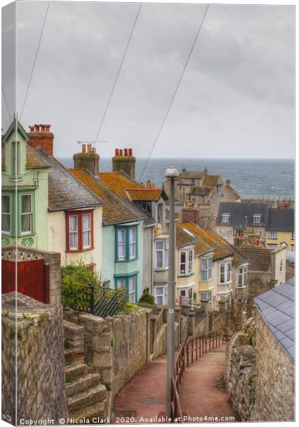 Terrace By The Sea Canvas Print by Nicola Clark