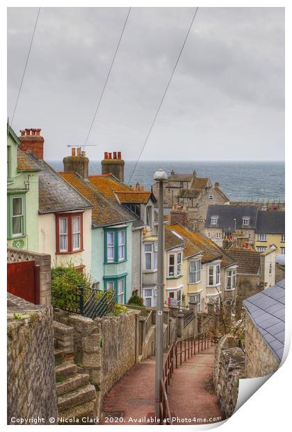 Terrace By The Sea Print by Nicola Clark