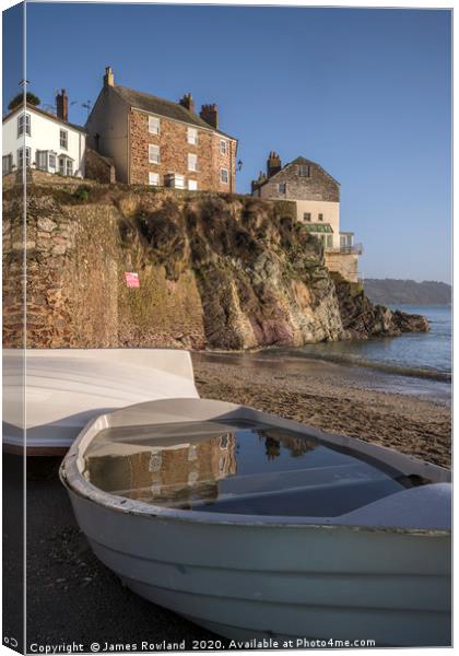 Cawsand Reflected Canvas Print by James Rowland