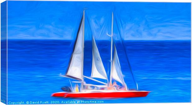 Catamaran Art Panorama  Canvas Print by David Pyatt
