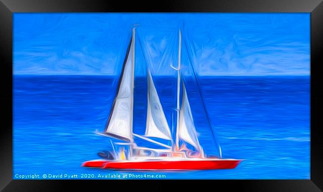 Catamaran Art Panorama  Framed Print by David Pyatt