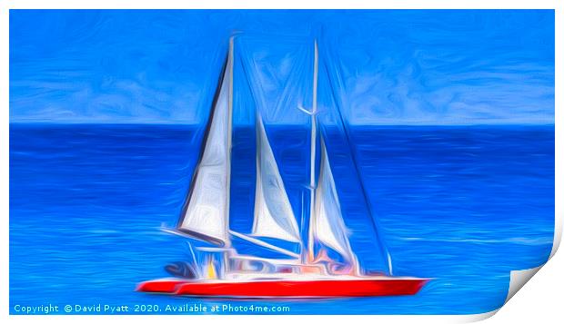 Catamaran Art Panorama  Print by David Pyatt