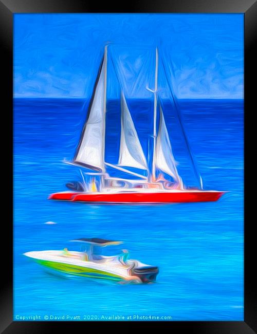 Catamaran Boat Art Framed Print by David Pyatt