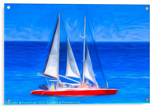 Catamaran Art Barbados Acrylic by David Pyatt