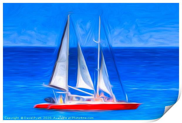 Catamaran Art Barbados Print by David Pyatt