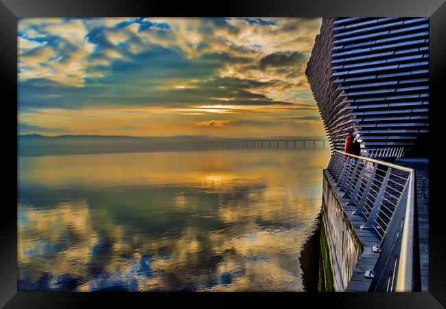 Tay River Dundee  Framed Print by Valerie Paterson