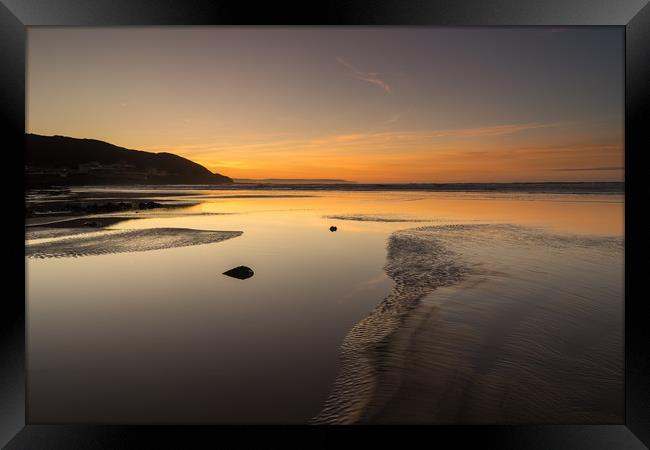 North Devon tranquil  sunset Framed Print by Tony Twyman
