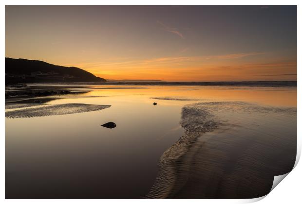 North Devon tranquil  sunset Print by Tony Twyman