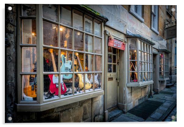 Guitar Shop, Bath Acrylic by Richard Downs