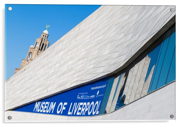 Liver Building behind zig zags Acrylic by Jason Wells