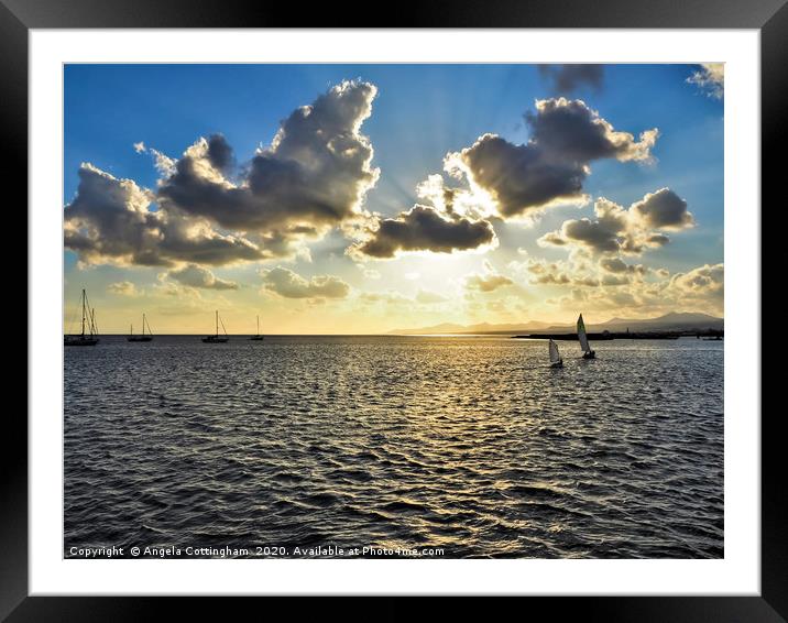 Dramatic Sky at Arrecife, Lanzarote Framed Mounted Print by Angela Cottingham