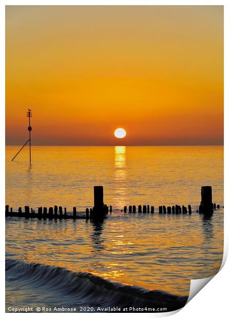 Hunstanton at Sunset Print by Ros Ambrose