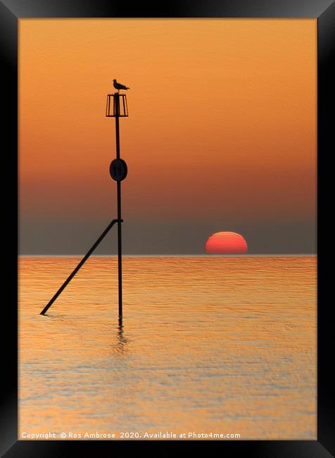 Hunstanton at Sunset Framed Print by Ros Ambrose