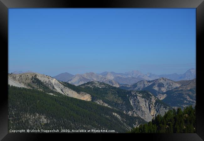 Shot on the mountains between France and Italy  Framed Print by Ulrich Trappschuh