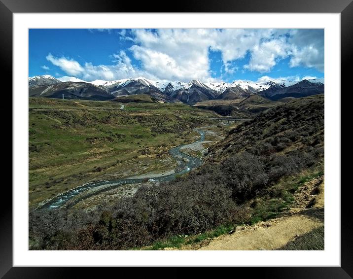 Glacial River, New Zealand Framed Mounted Print by Martin Smith