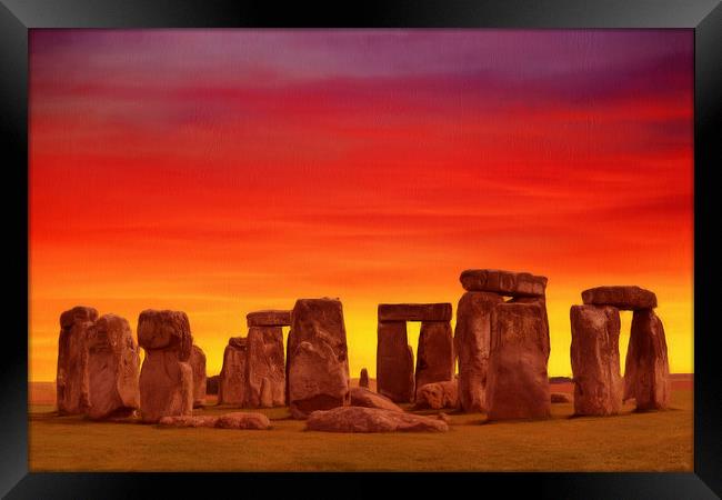 Stonehenge Sunrise Wiltshire England Framed Print by Robert Deering