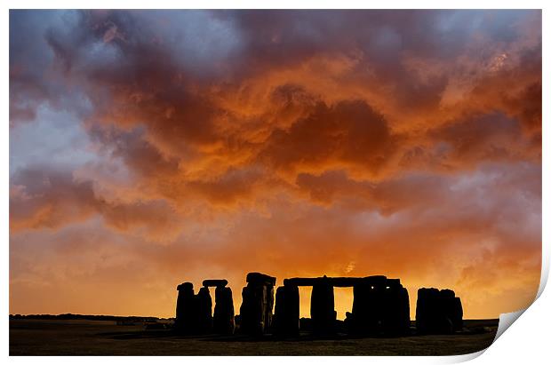 New Dawn ..... Stonehenge Print by Dave Turner