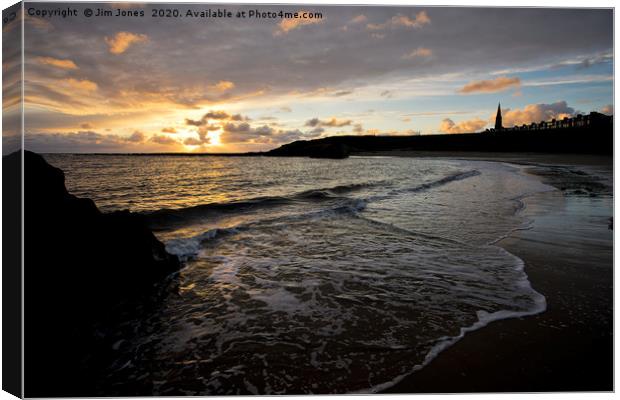 Start of the day at Cullercoats Bay Canvas Print by Jim Jones