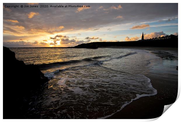 Start of the day at Cullercoats Bay Print by Jim Jones