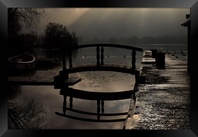 Moody Llangorse Lake, Brecon Beacons Framed Print by Tracey Leonard
