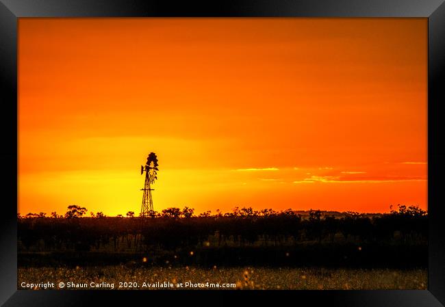 Australian Outback Sunset Framed Print by Shaun Carling