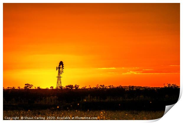 Australian Outback Sunset Print by Shaun Carling