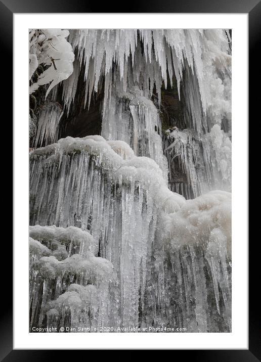 A Frozen Melincourt Waterfall, Resolven Framed Mounted Print by Dan Santillo